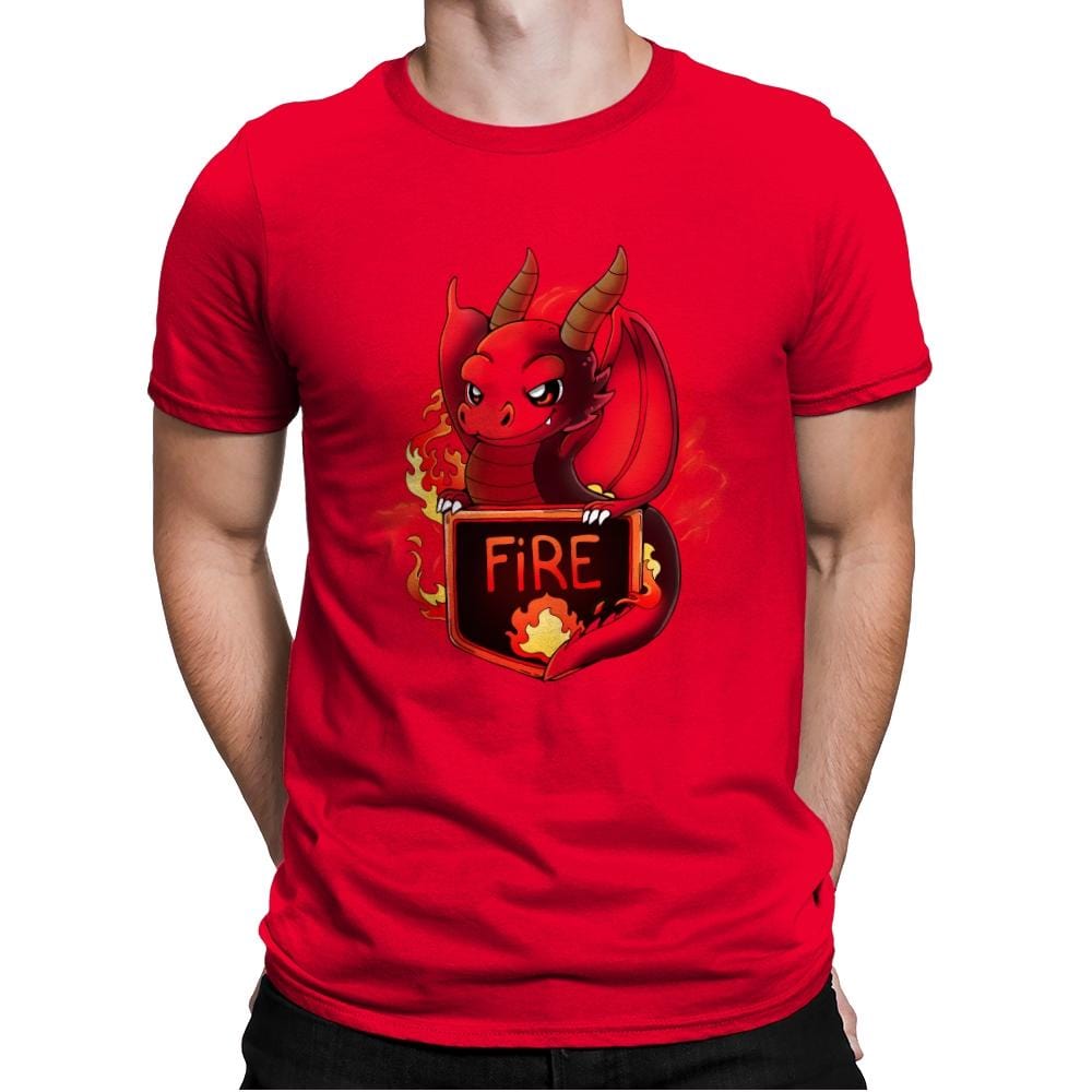 Fire Dragon - Mens Premium T-Shirts RIPT Apparel Small / Red