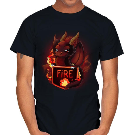 Fire Dragon - Mens T-Shirts RIPT Apparel Small / Black