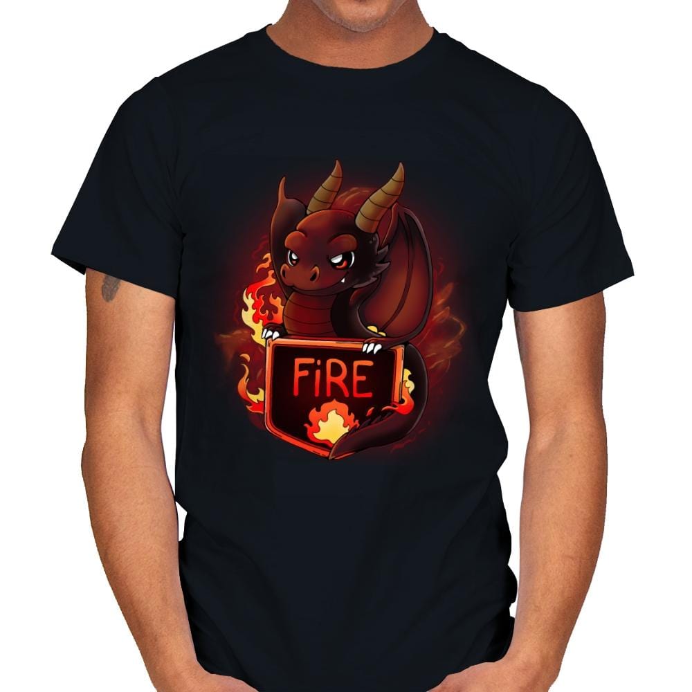 Fire Dragon - Mens T-Shirts RIPT Apparel Small / Black