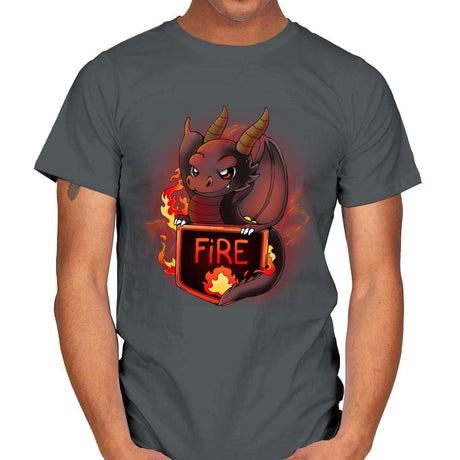 Fire Dragon - Mens T-Shirts RIPT Apparel Small / Charcoal
