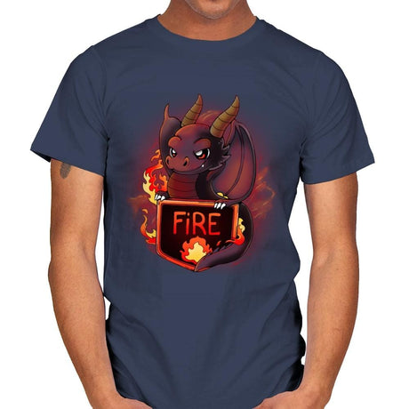 Fire Dragon - Mens T-Shirts RIPT Apparel Small / Navy