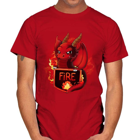 Fire Dragon - Mens T-Shirts RIPT Apparel Small / Red