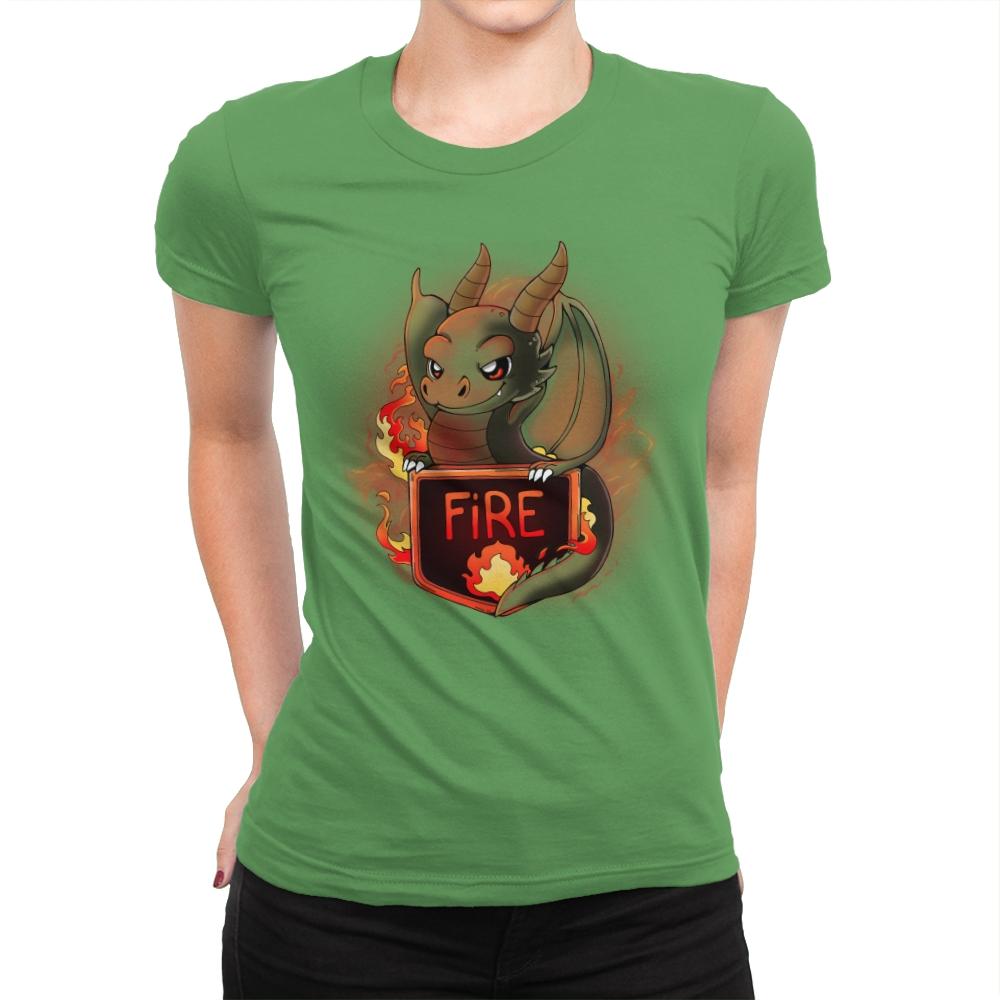 Fire Dragon - Womens Premium T-Shirts RIPT Apparel Small / Kelly