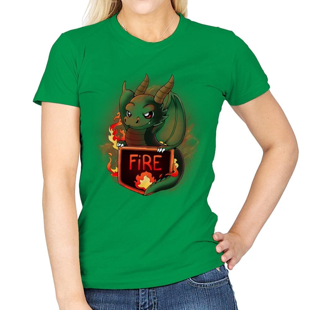 Fire Dragon - Womens T-Shirts RIPT Apparel Small / Irish Green