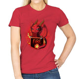 Fire Dragon - Womens T-Shirts RIPT Apparel Small / Red