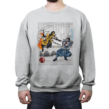 Fire vs Ice - Crew Neck Sweatshirt Crew Neck Sweatshirt RIPT Apparel Small / Sport Gray
