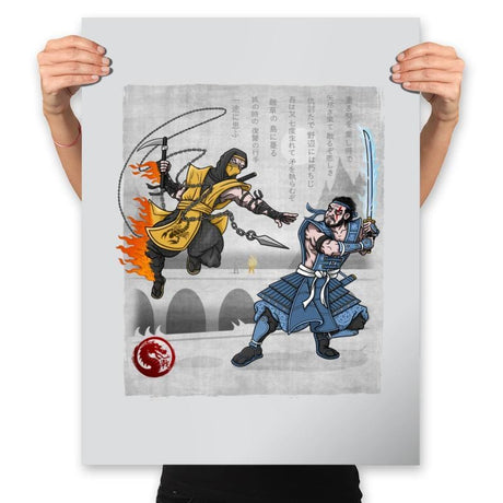 Fire vs Ice - Prints Posters RIPT Apparel 18x24 / Silver