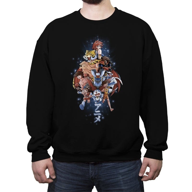 First Anime Heroes - Crew Neck Sweatshirt Crew Neck Sweatshirt RIPT Apparel Small / Black