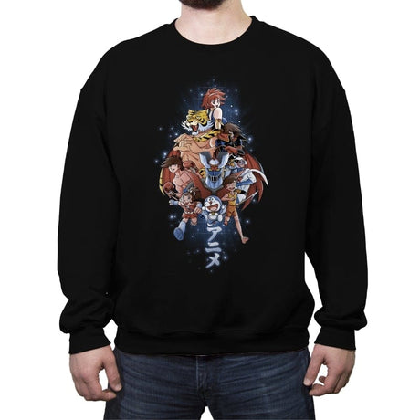 First Anime Heroes - Crew Neck Sweatshirt Crew Neck Sweatshirt RIPT Apparel Small / Black