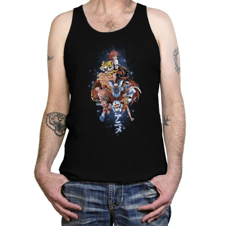 First Anime Heroes - Tanktop Tanktop RIPT Apparel X-Small / Black