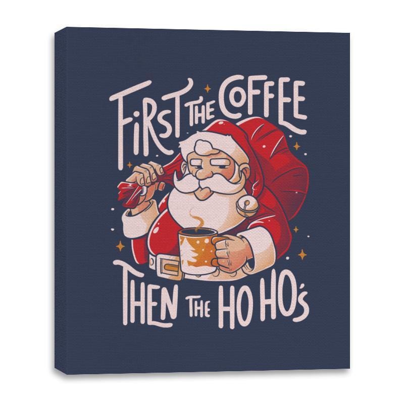 First the Coffee - Canvas Wraps Canvas Wraps RIPT Apparel 16x20 / Navy