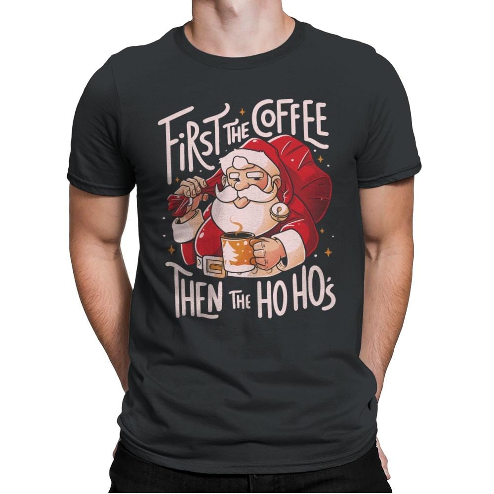 First the Coffee - Mens Premium T-Shirts RIPT Apparel Small / Heavy Metal