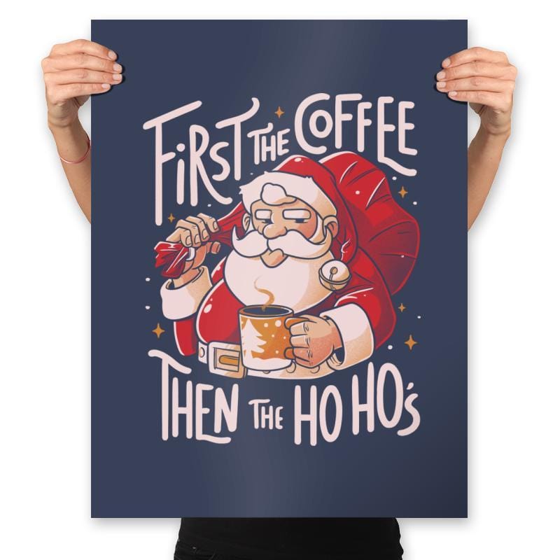 First the Coffee - Prints Posters RIPT Apparel 18x24 / Navy