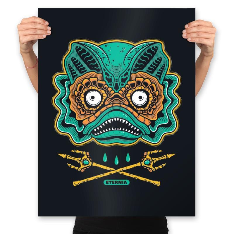 Fish Lips - Prints Posters RIPT Apparel 18x24 / Black