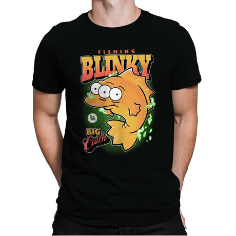 Fishing Blinky - Mens Premium T-Shirts RIPT Apparel Small / Black