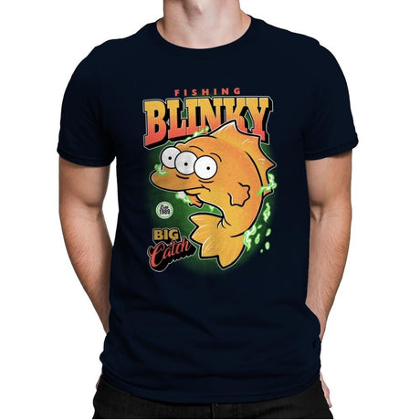 Fishing Blinky - Mens Premium T-Shirts RIPT Apparel Small / Midnight Navy