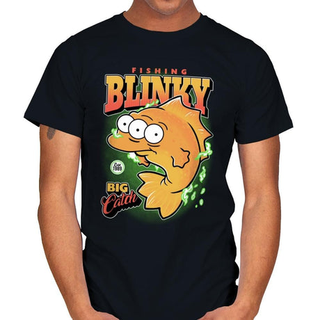Fishing Blinky - Mens T-Shirts RIPT Apparel Small / Black