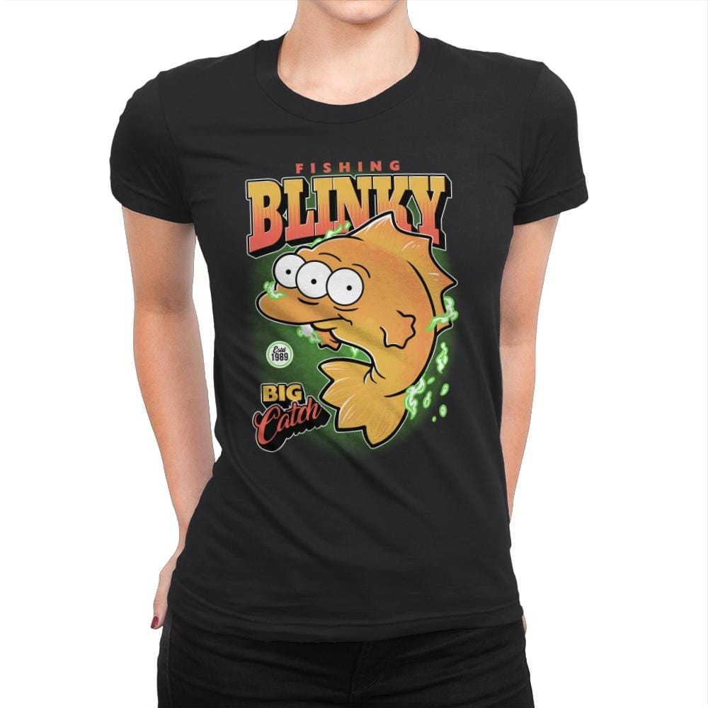 Fishing Blinky - Womens Premium T-Shirts RIPT Apparel Small / Black
