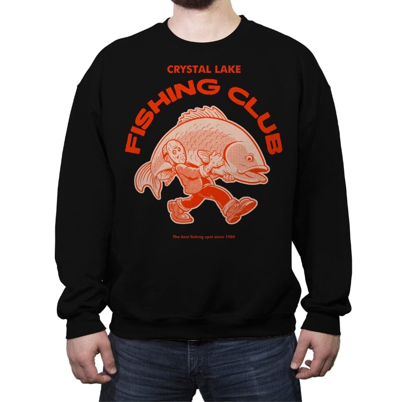 Fishing Club - Crew Neck Sweatshirt Crew Neck Sweatshirt RIPT Apparel Small / Black