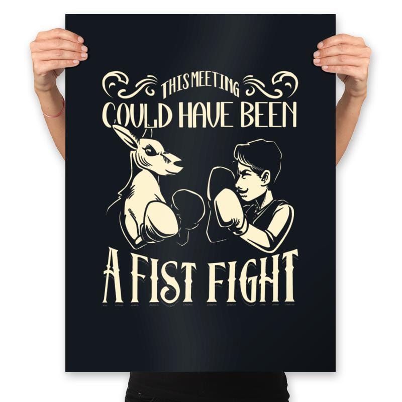 Fist Fight Meeting - Prints Posters RIPT Apparel 18x24 / Black