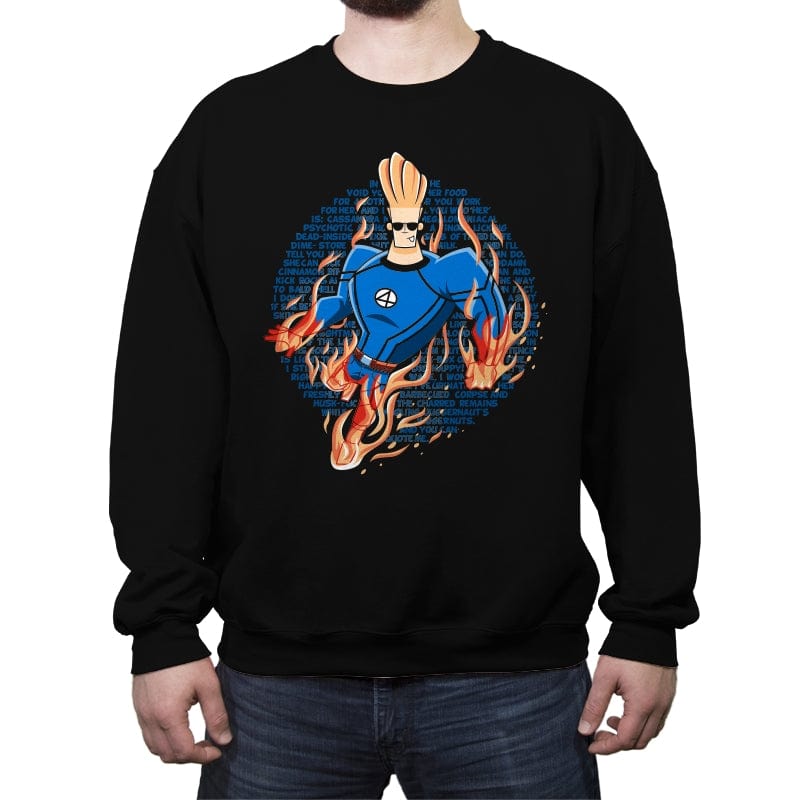 Flame On Momma - Crew Neck Sweatshirt Crew Neck Sweatshirt RIPT Apparel Small / Black