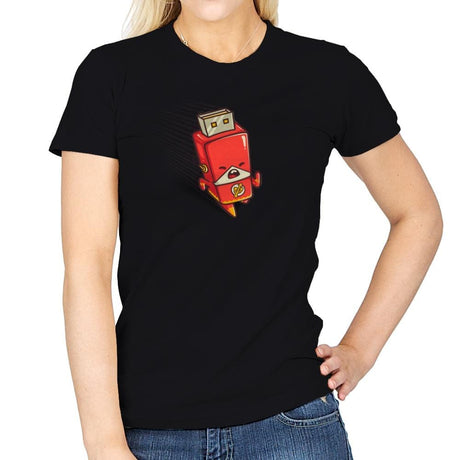 Flash Drive - Womens T-Shirts RIPT Apparel Small / Black