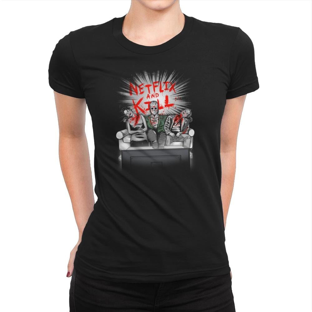 'Flix and Kill Exclusive - Womens Premium T-Shirts RIPT Apparel Small / Black
