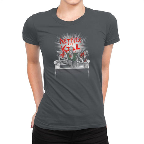'Flix and Kill Exclusive - Womens Premium T-Shirts RIPT Apparel Small / Heavy Metal