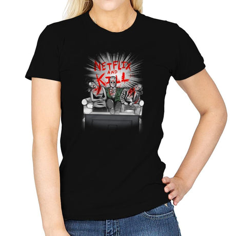 'Flix and Kill Exclusive - Womens T-Shirts RIPT Apparel Small / Black