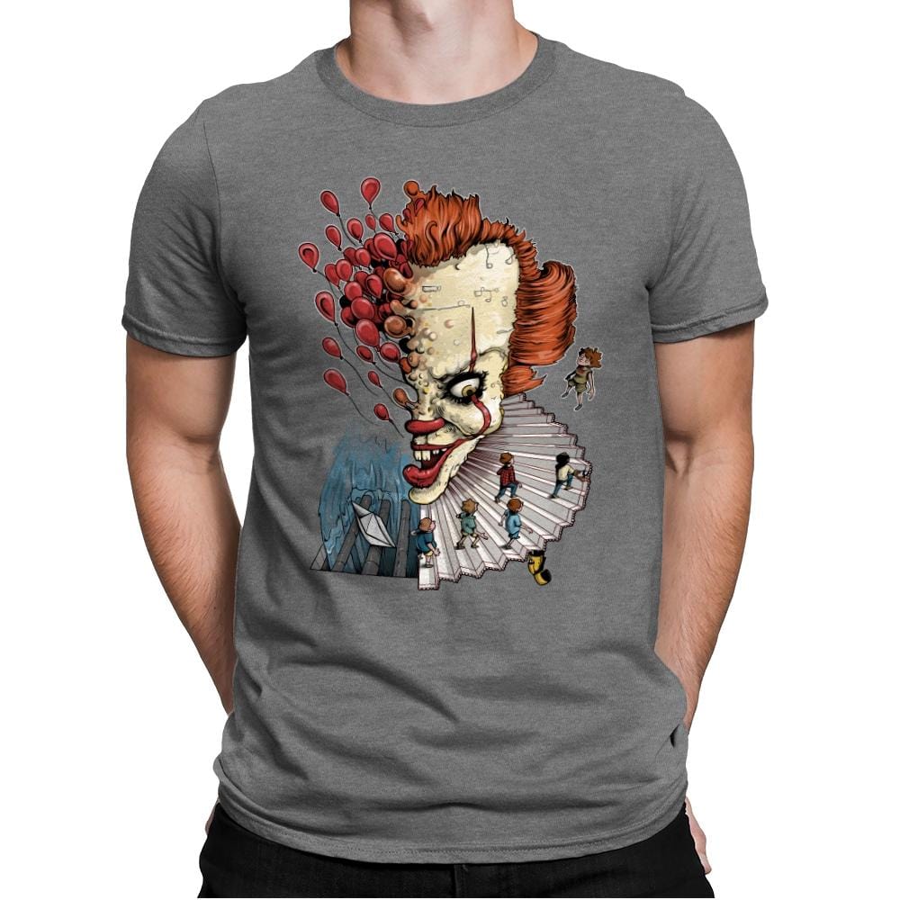 Floating Clown - Anytime - Mens Premium T-Shirts RIPT Apparel Small / Heather Grey