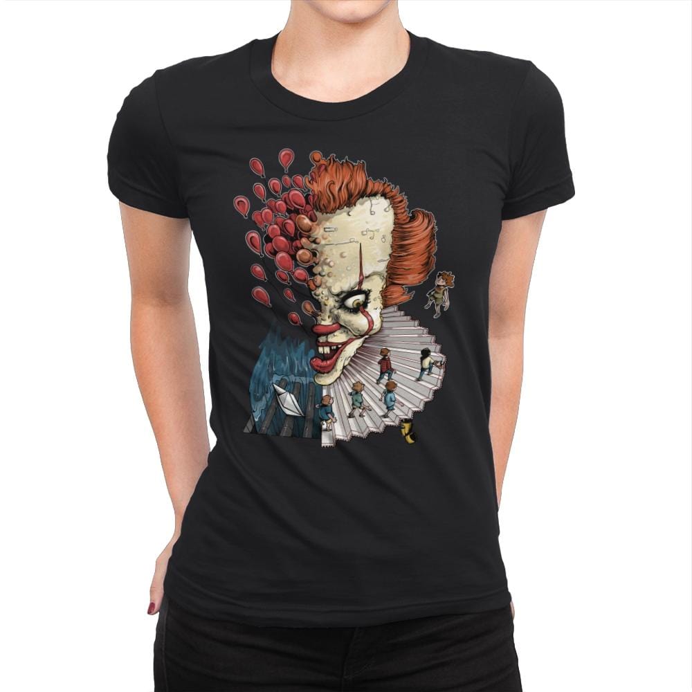 Floating Clown - Anytime - Womens Premium T-Shirts RIPT Apparel Small / Black
