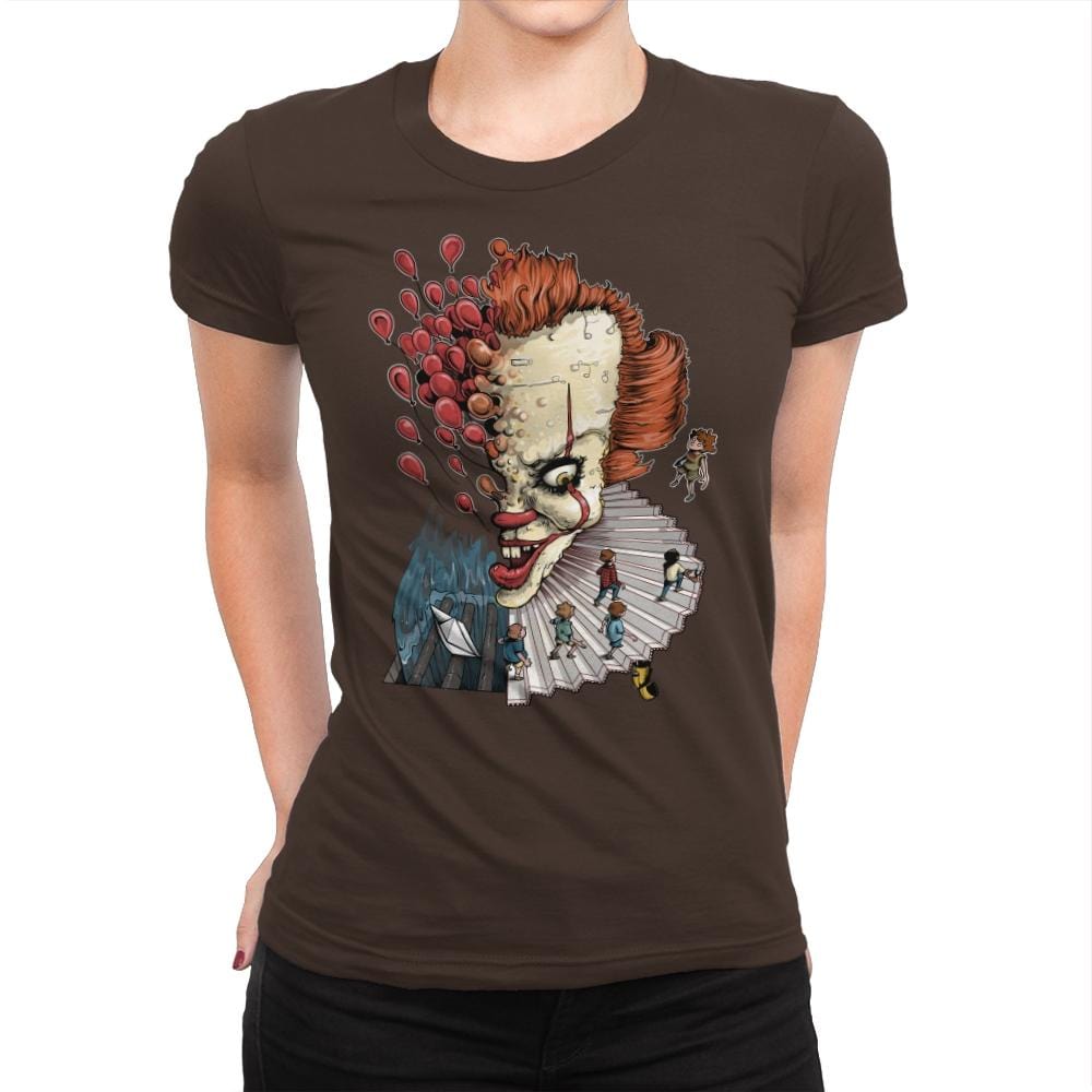 Floating Clown - Anytime - Womens Premium T-Shirts RIPT Apparel Small / Dark Chocolate
