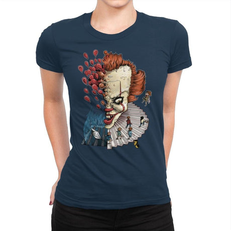 Floating Clown - Anytime - Womens Premium T-Shirts RIPT Apparel Small / Midnight Navy