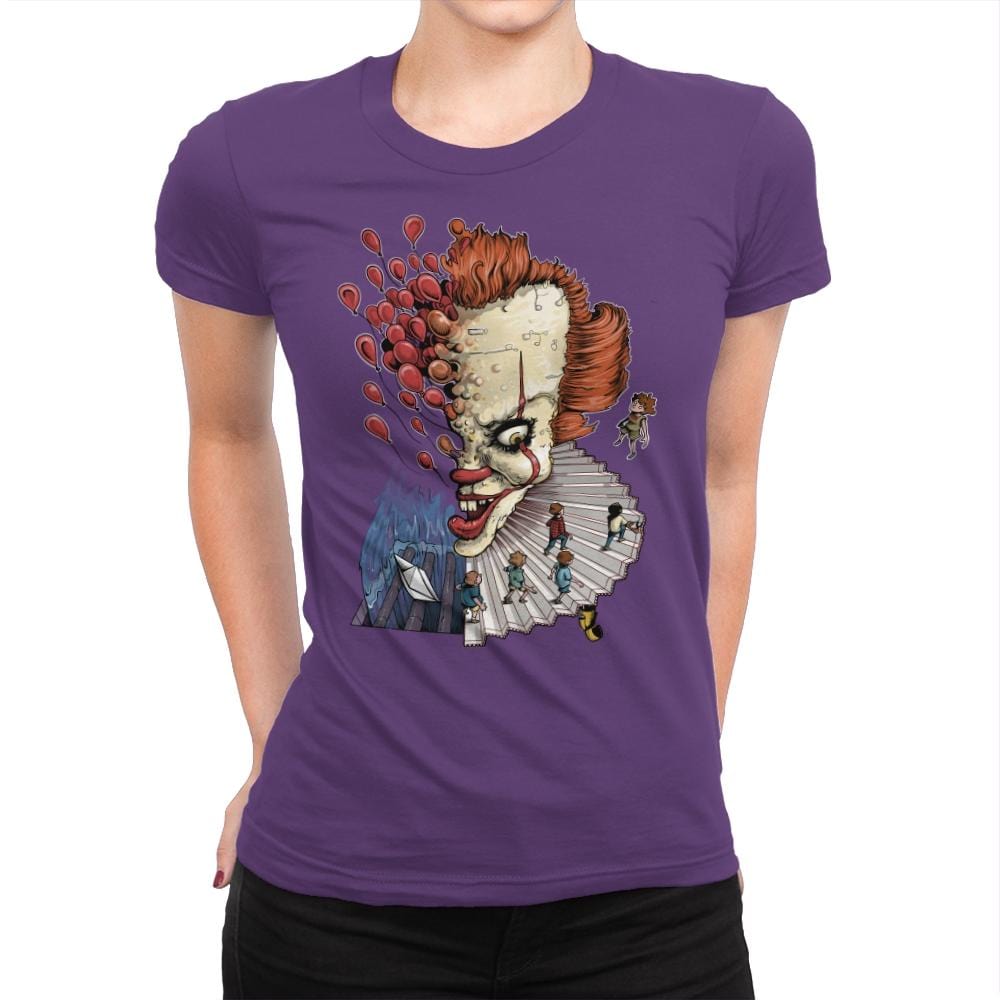 Floating Clown - Anytime - Womens Premium T-Shirts RIPT Apparel Small / Purple Rush