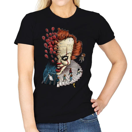 Floating Clown - Anytime - Womens T-Shirts RIPT Apparel Small / Black