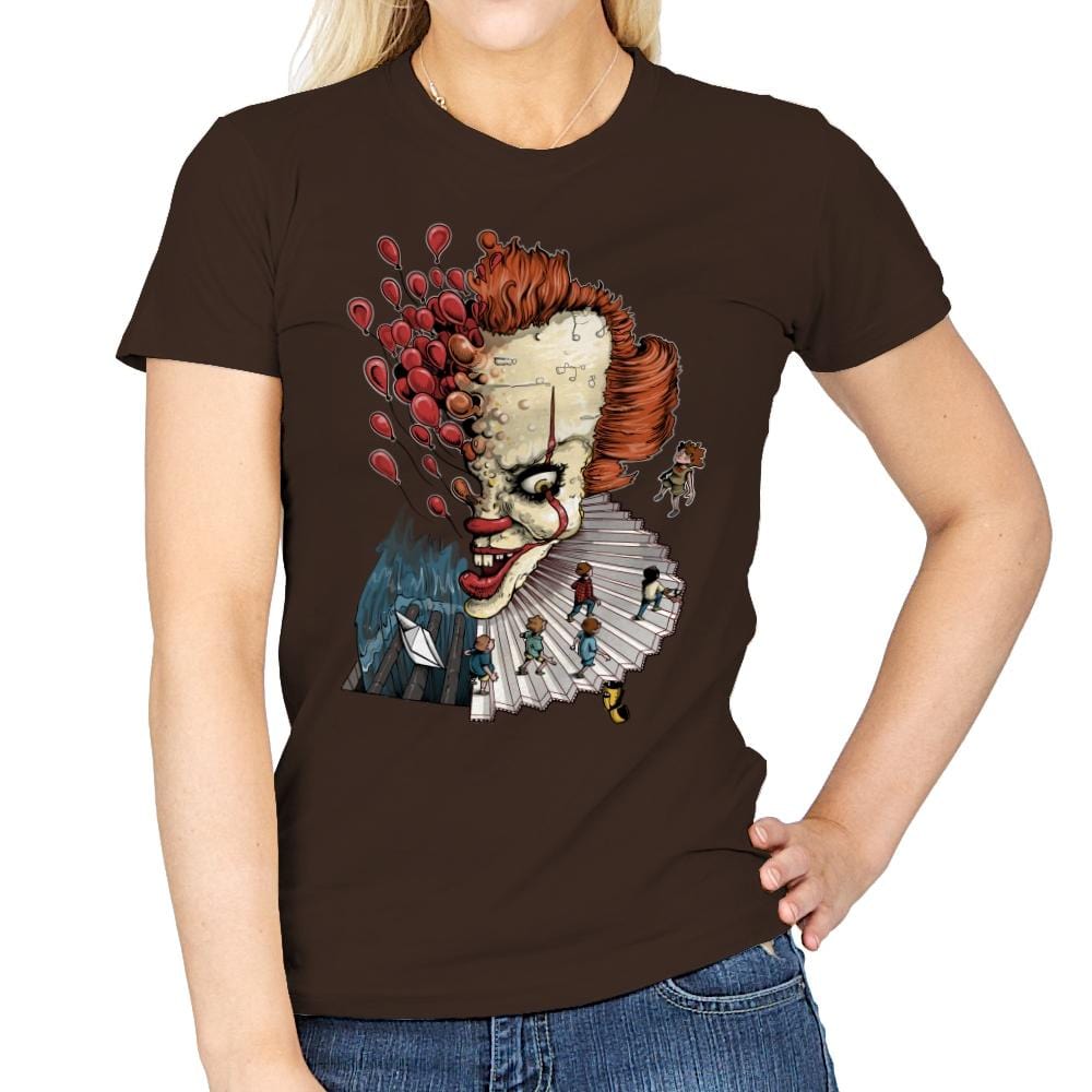 Floating Clown - Anytime - Womens T-Shirts RIPT Apparel Small / Dark Chocolate