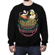 Floating Ramen - Crew Neck Sweatshirt Crew Neck Sweatshirt RIPT Apparel Small / Black