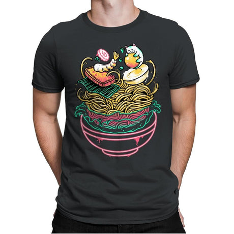 Floating Ramen - Mens Premium T-Shirts RIPT Apparel Small / Heavy Metal