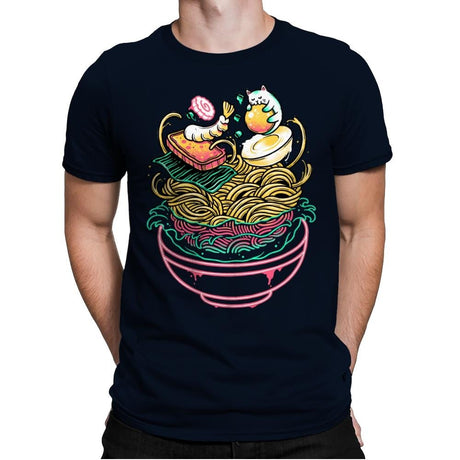 Floating Ramen - Mens Premium T-Shirts RIPT Apparel Small / Midnight Navy