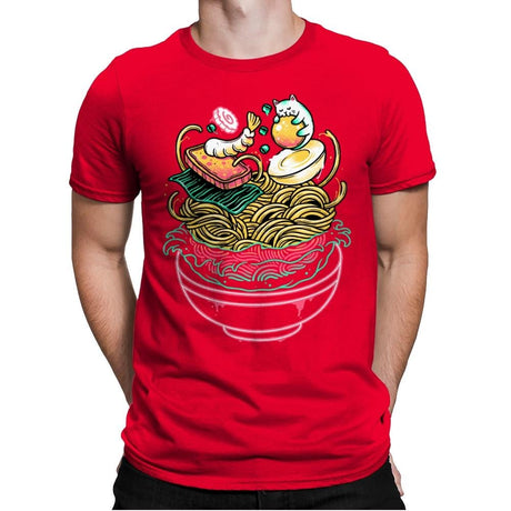 Floating Ramen - Mens Premium T-Shirts RIPT Apparel Small / Red