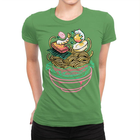 Floating Ramen - Womens Premium T-Shirts RIPT Apparel Small / Kelly