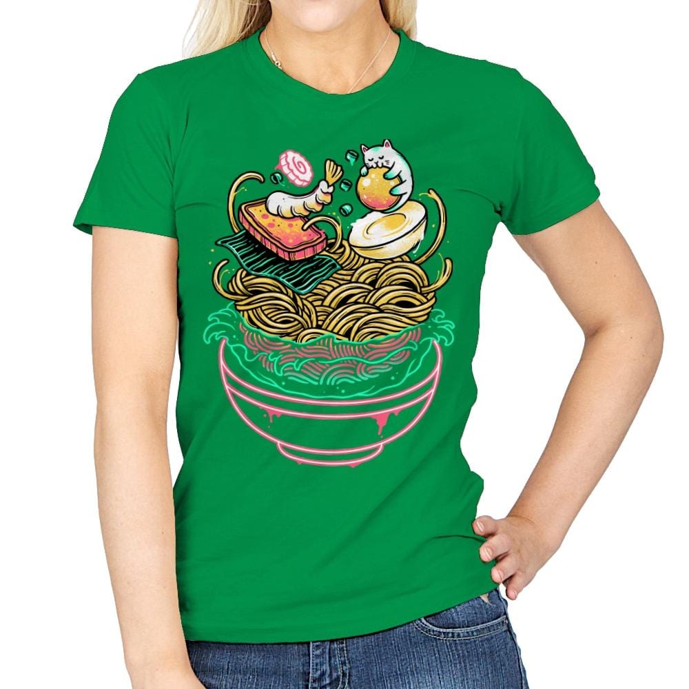 Floating Ramen - Womens T-Shirts RIPT Apparel Small / Irish Green
