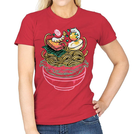 Floating Ramen - Womens T-Shirts RIPT Apparel Small / Red