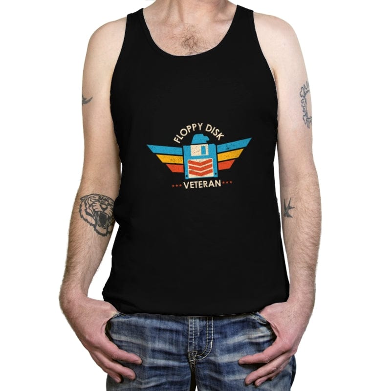Floppy Disk Veteran - Expert in the Old School of Storage - Tanktop Tanktop RIPT Apparel X-Small / Black