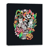 Floral Skull - Canvas Wraps Canvas Wraps RIPT Apparel 16x20 / Black