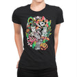 Floral Skull - Womens Premium T-Shirts RIPT Apparel Small / Black