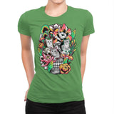 Floral Skull - Womens Premium T-Shirts RIPT Apparel Small / Kelly