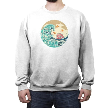 Floral Wave - Crew Neck Sweatshirt Crew Neck Sweatshirt RIPT Apparel