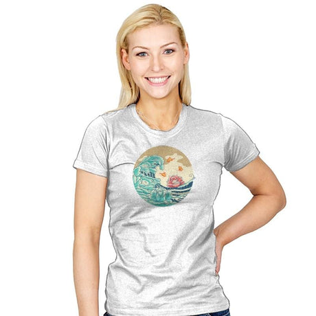 Floral Wave - Womens T-Shirts RIPT Apparel Small / White