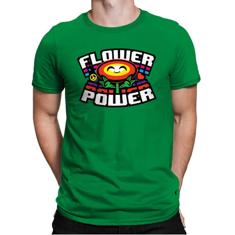 Flower Power Up - Mens Premium T-Shirts RIPT Apparel Small / Kelly